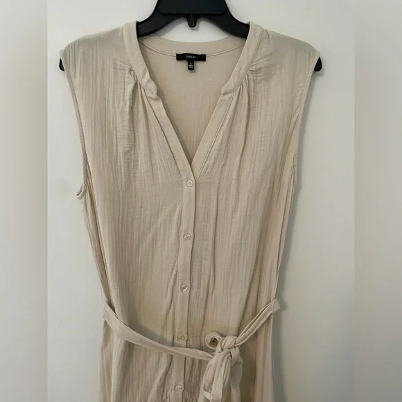 Anthropologie DREW Midi High/Low Tank Dress, Cream Size - Picture 3 of 6